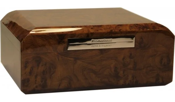 Humidor octogonal Prometheus nuc pentru 50 de trabucuri